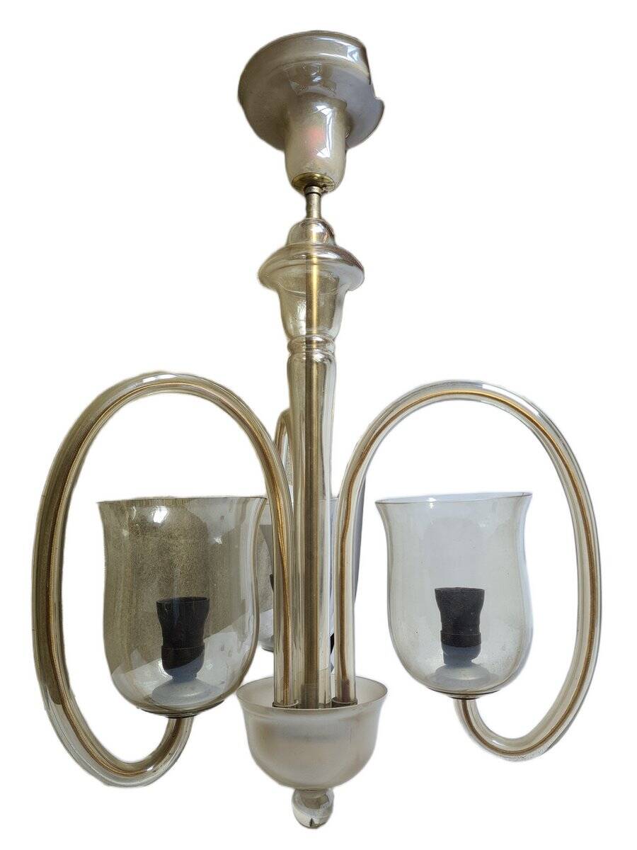 Art Deco glass style chandelier, former Czechoslovakia, 1930s