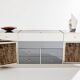 Leopard velvet mirror brass chrome sideboard Michel Pigneres 1969