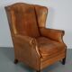 Vintage Dutch cognac coloured leather club chair