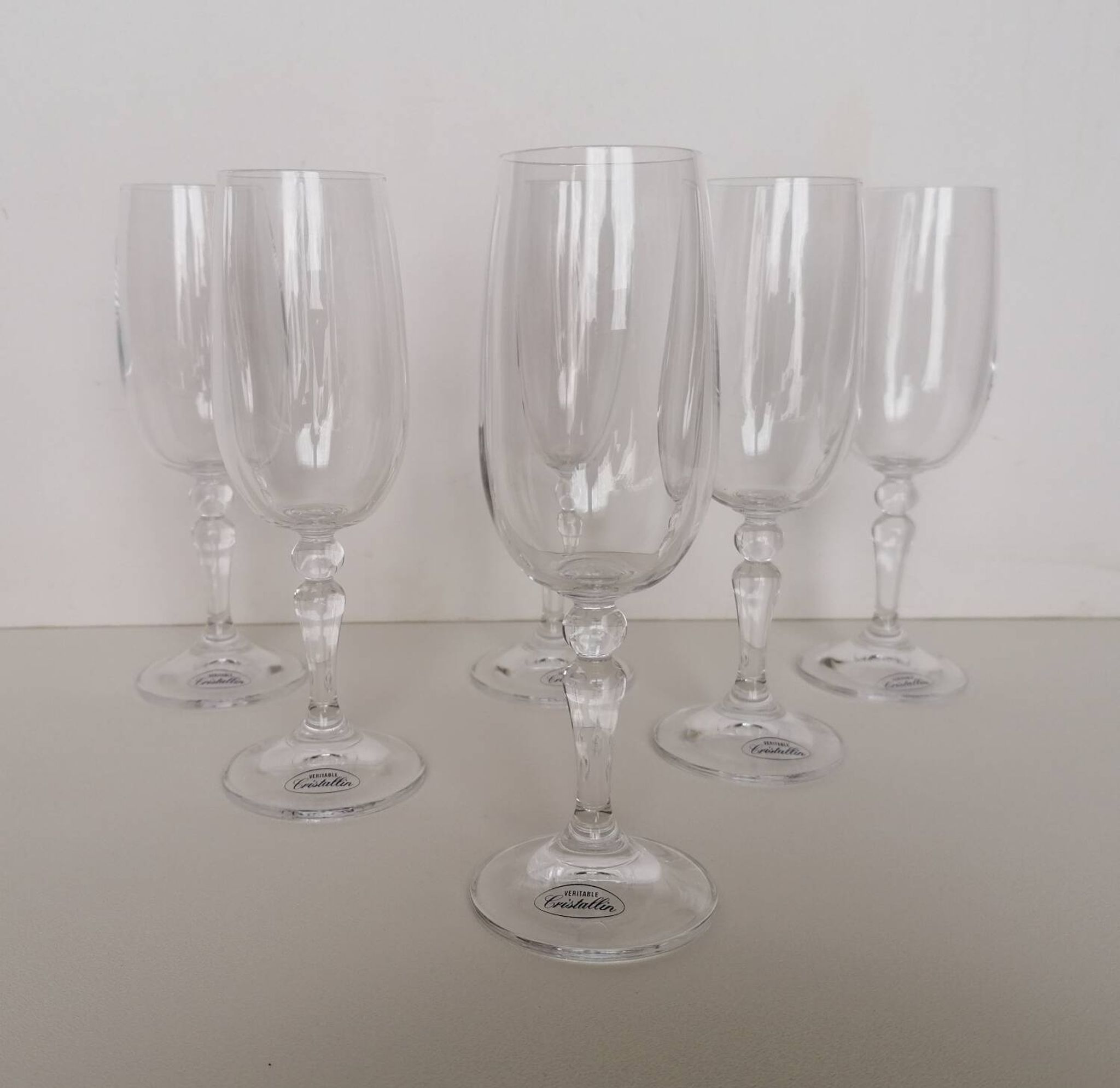 6 crystal glass stemware