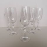 6 real crystal stem glasses