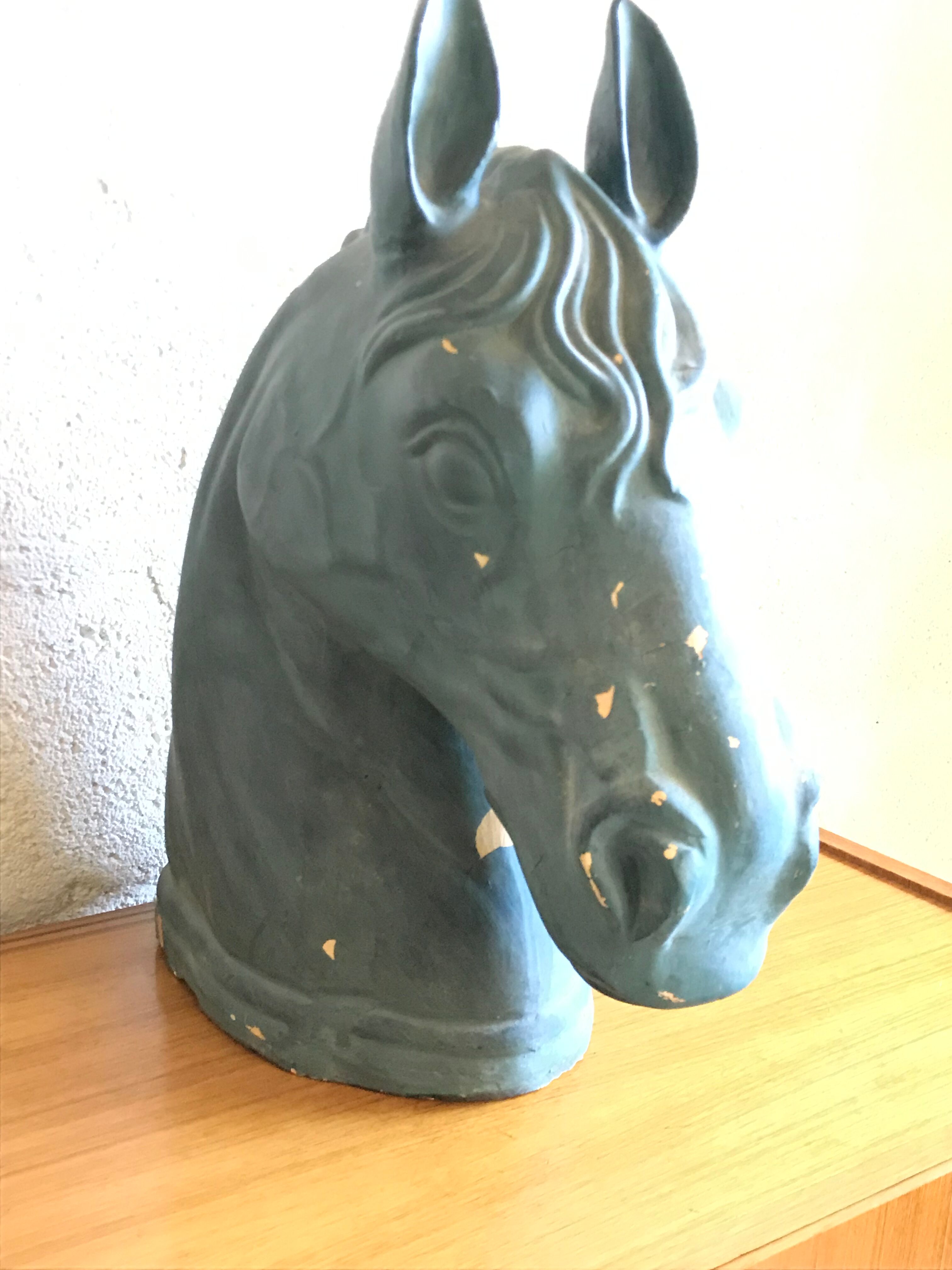 Old plaster horse head