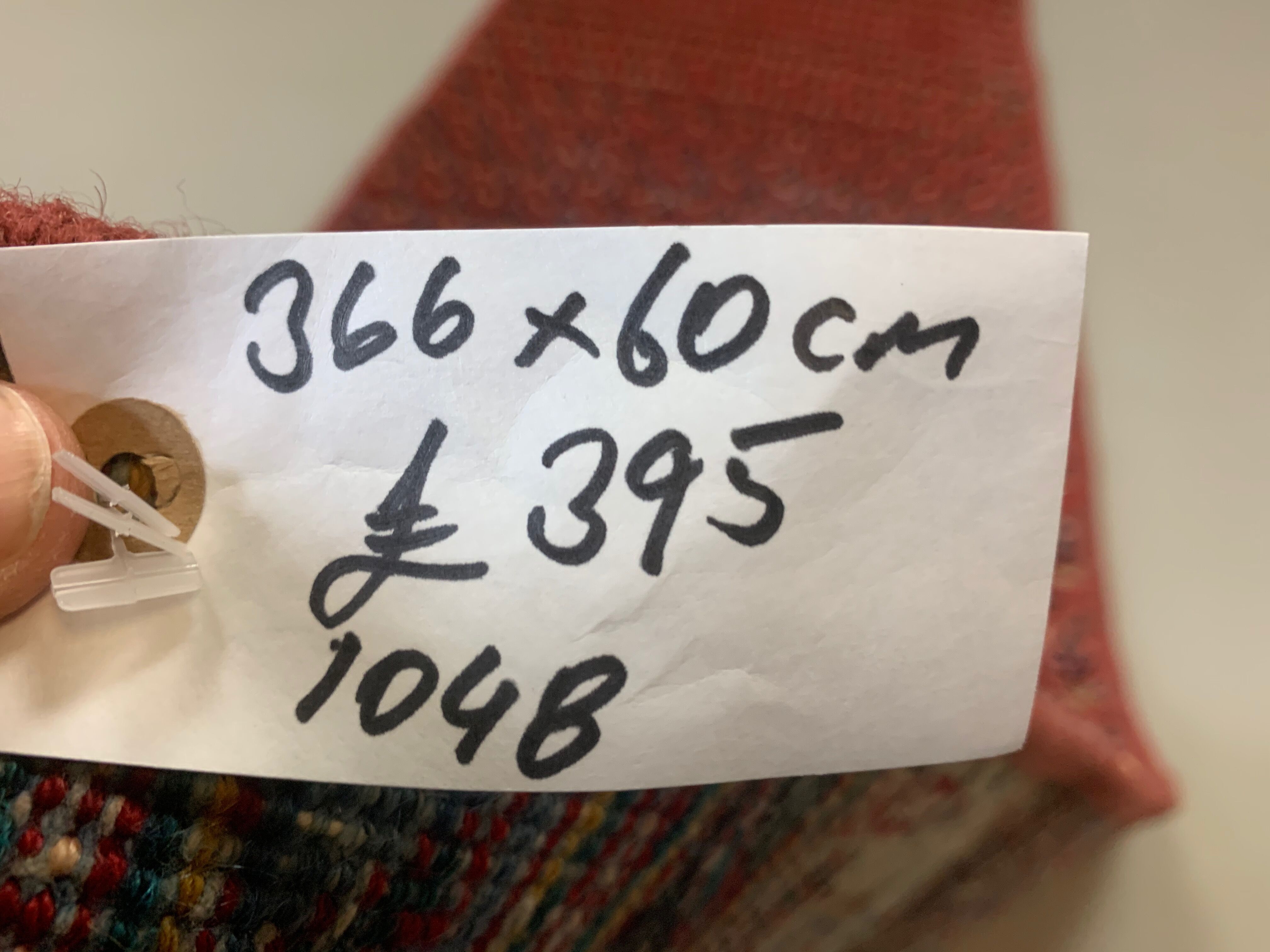 Tribal runner 366x60 cm veg dye wool