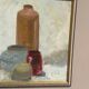 Mid-Century Oil on panel – "Still Life" by M.O. Vintage & Framed 44 × 26 cm