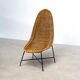 Chaise longue en rotin sculptural italienne