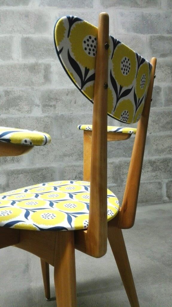 Blond wooden chair scandinavian style of the 1960s