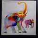 Oil on canvas elephant 58 cm x 58 cm
