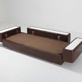 Tito Agnoli Daybed 711 sofa for Cinova in brown leather 1970