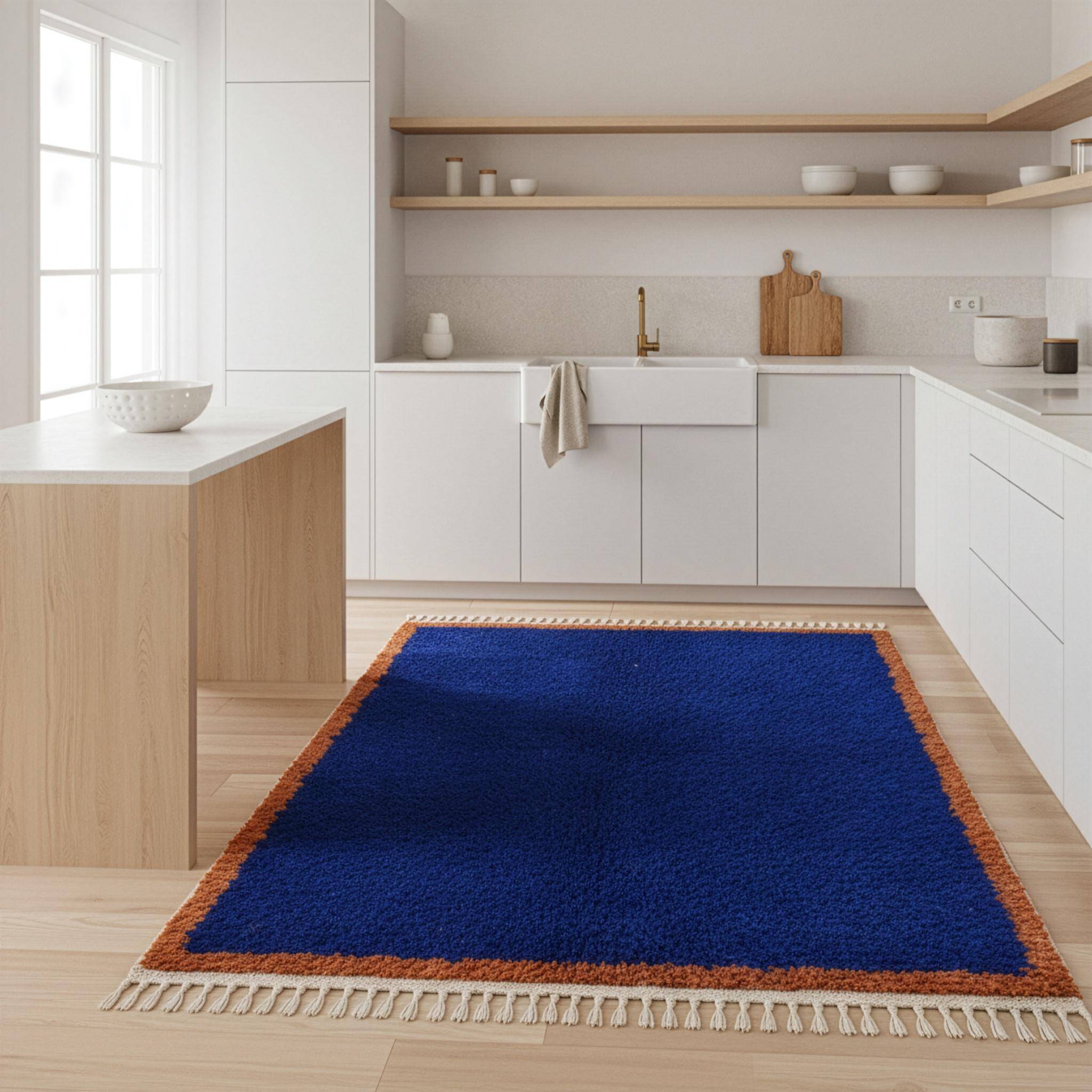 Traditional Berber rug in natural wool 3x2 m