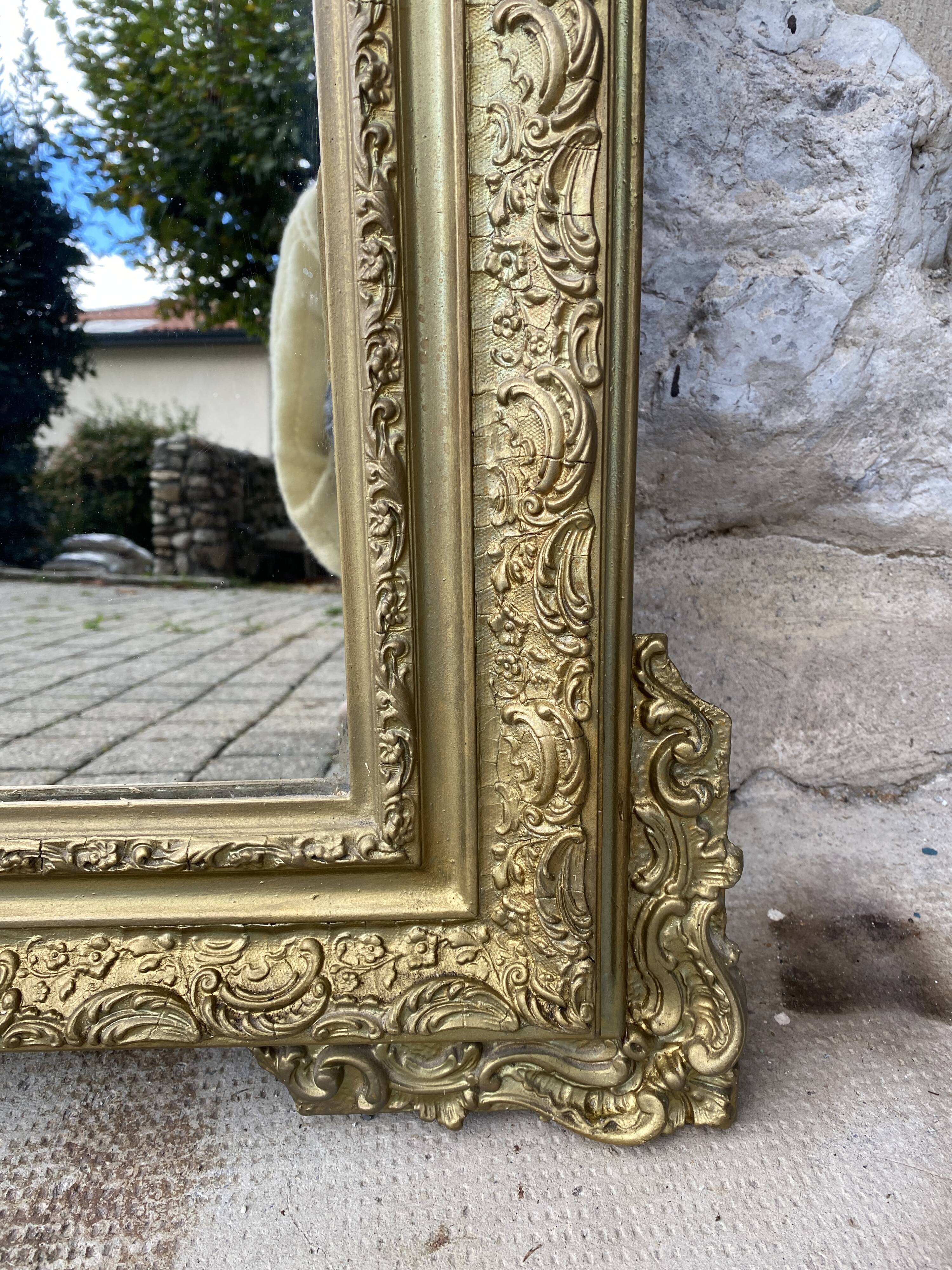Old gilded mirror Napoleon III style