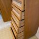 Wood and rattan chest of drawers and wardrobe
