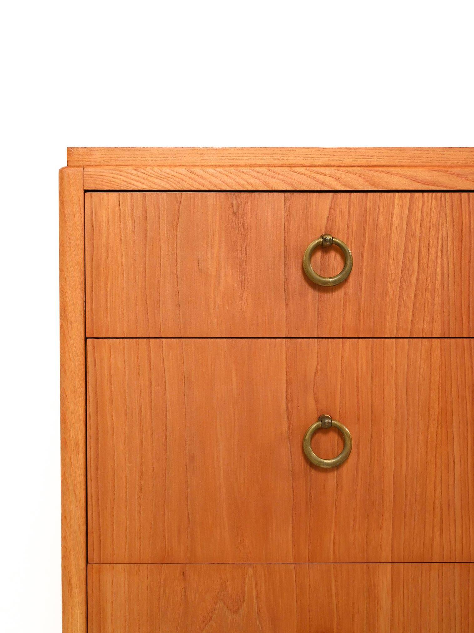 1930s–40s Scandinavian Art Deco elm chest of drawers