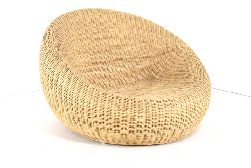 Set of 2 vintage Ikea wicker armchairs "donut"