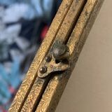 Vintage mirror 1900 triptych barber dressing table brass - 27 x 70 cm