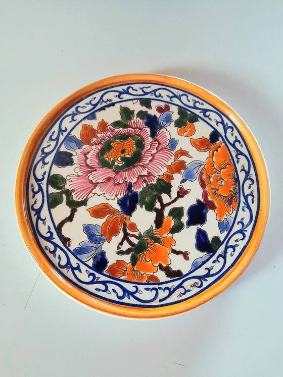 Gien Earthenware Trivet, Peony