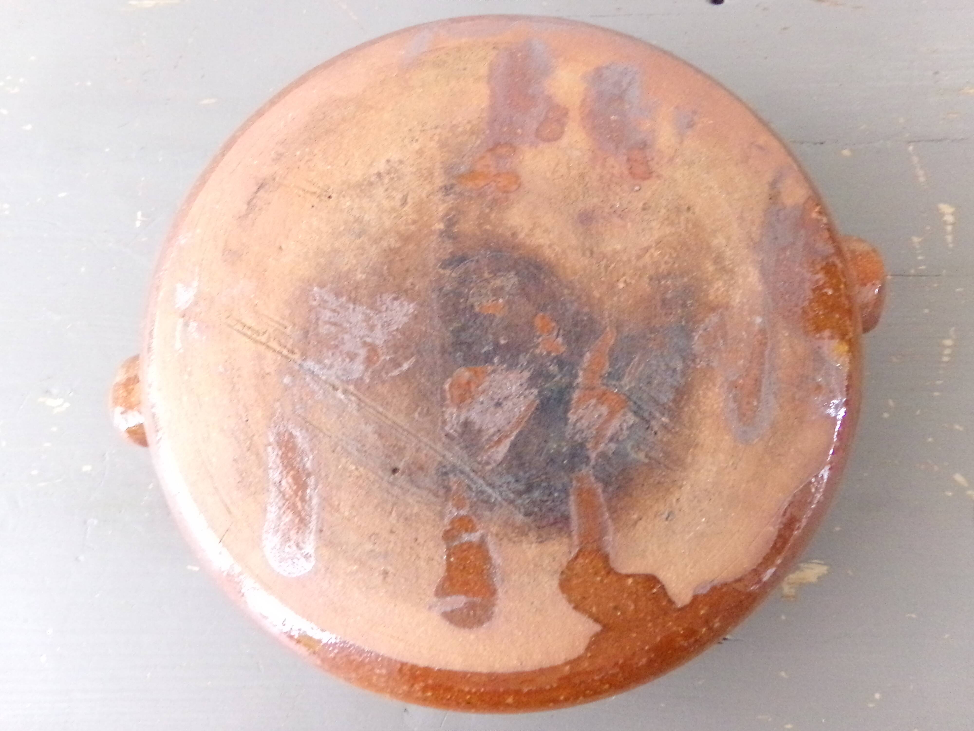 Old dish in glazed terracotta small model