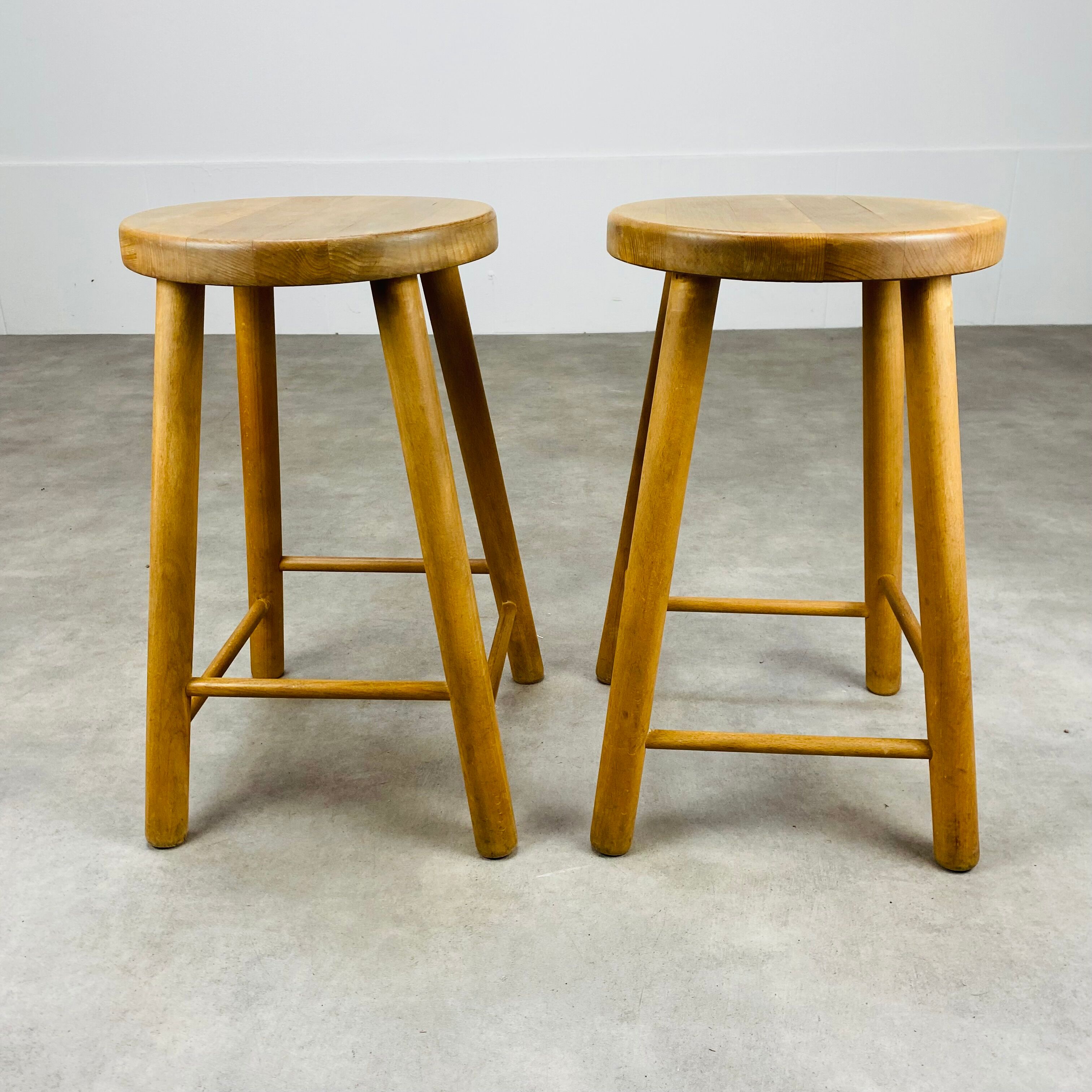 Pair of vintage wooden stools