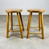 Pair of vintage wooden stools