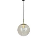Limburg pendant light with smoked glass ball, Germany, 1970s