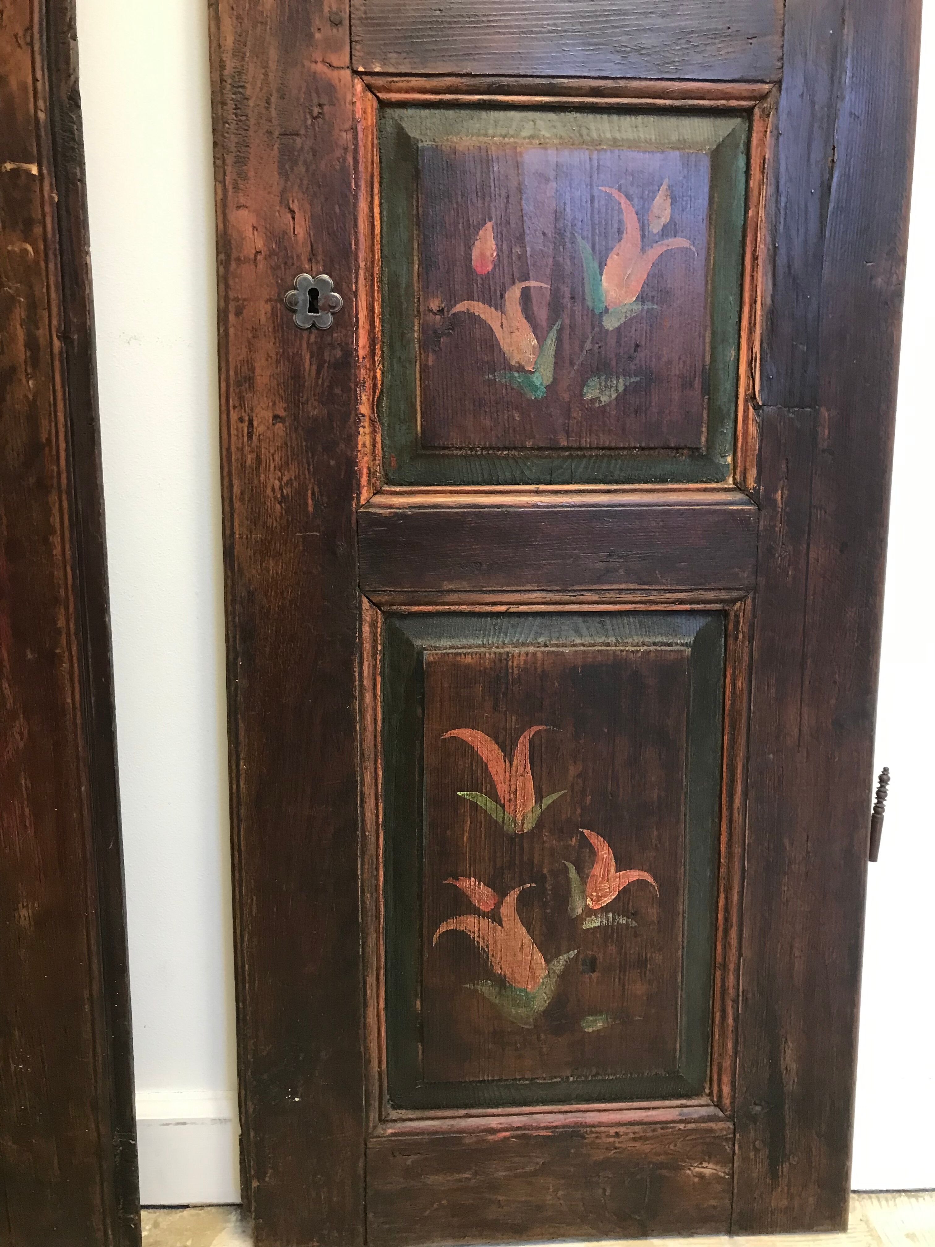 Old double door painted wood