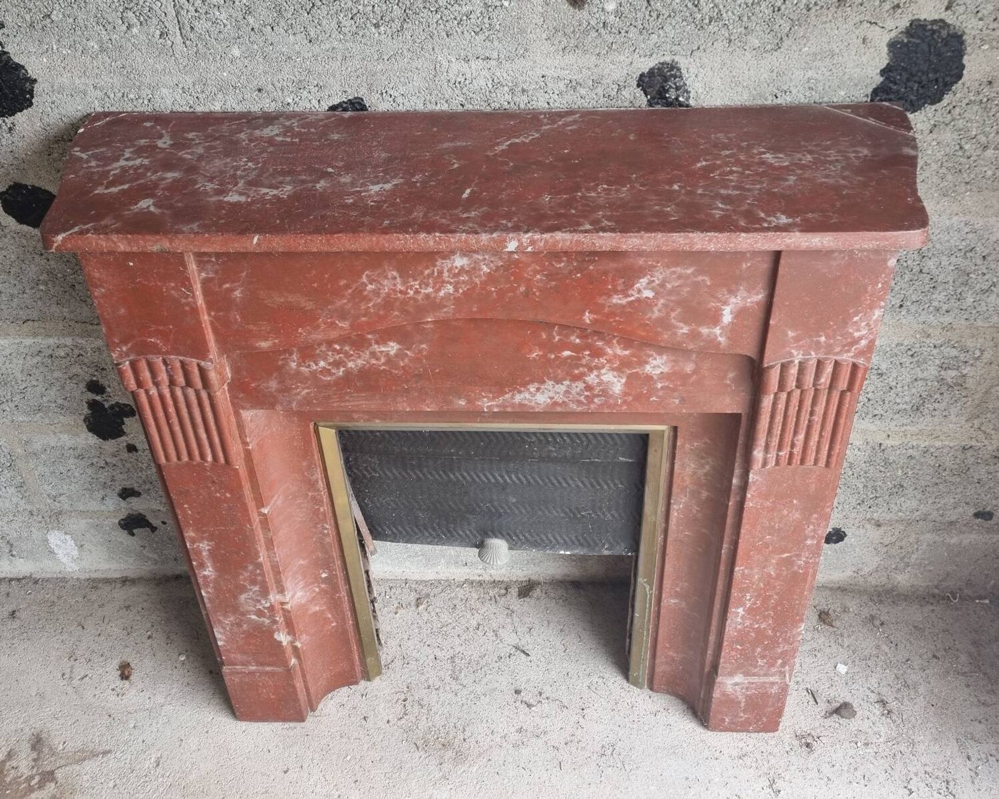 Marble fireplace mantel from 1950.
