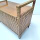 Coffre à jouets banc en rotin et chêne clair