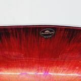 Designer bowl centerpiece in iridescent red enameled metal