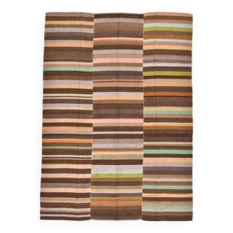 Tapis vintage marron pastel de couleur douce 7 x 10, 210 x 291 cm SK 2356
