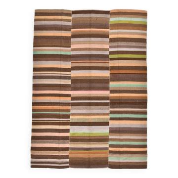 Tapis vintage marron pastel de couleur douce 7 x 10, 210 x 291 cm SK 2356