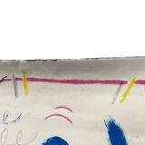 Abstract mixed technique on paper, signed Berry