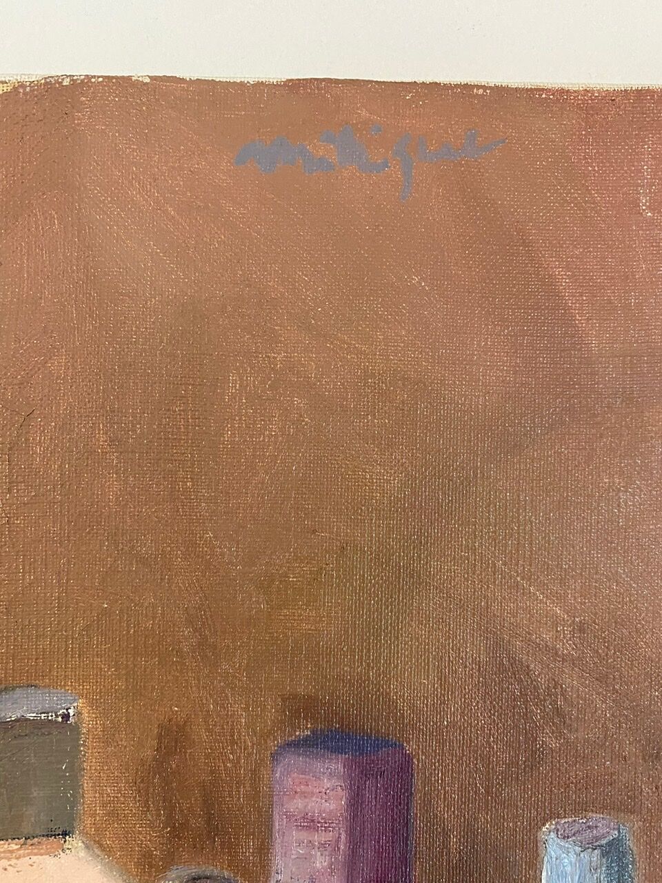 Old painting, still life with bottles, signed Milliquet (1896-1982)