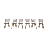 Série de 6 chaises scandinave ou bistrot en bois vintage
