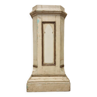 Colonne d'église ancienne, socle en bois, hauteur 135 cm