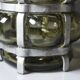Vintage brutalist lamp with double lighting, blown glass in a cage, 20th-century design.