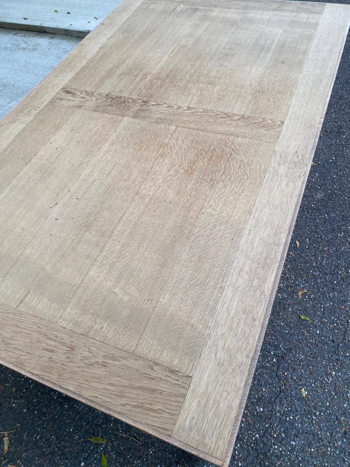 20th century extendable farmhouse dining table renovated in raw wood 225cm