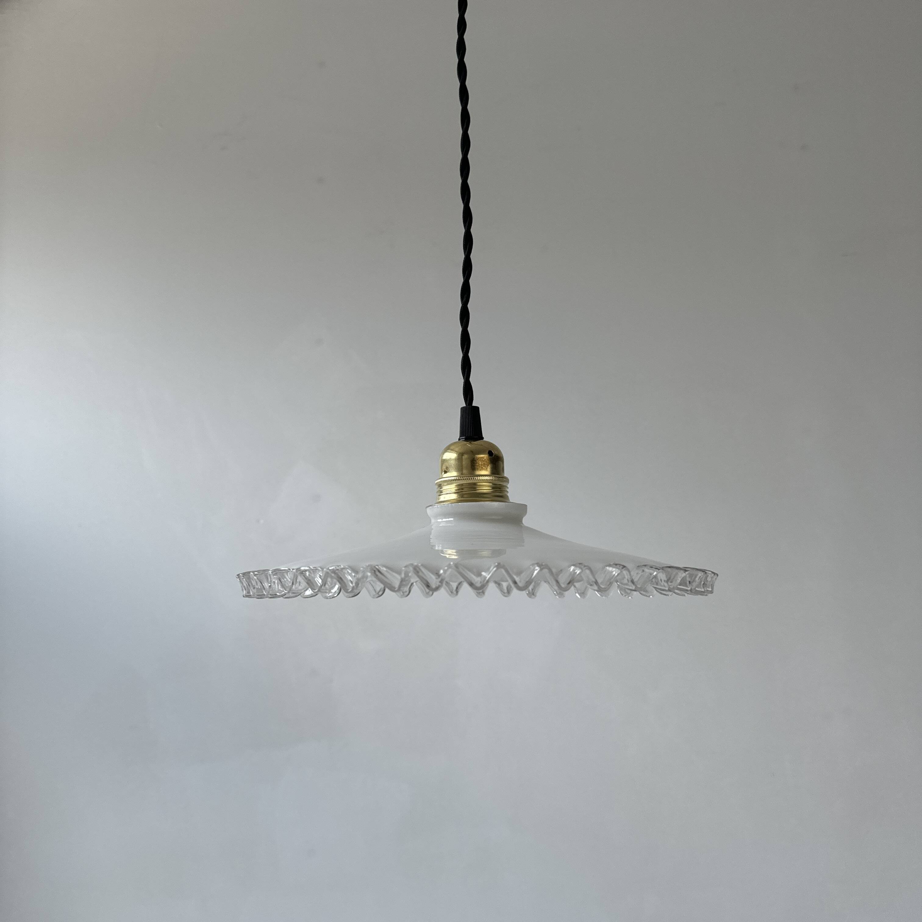 Antique vintage opaline lace pendant light 25 cm