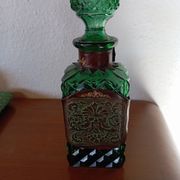 Old Emerald Green Leather Whiskey Bottle Carafe