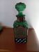Ancienne carafe bouteille cuir whisky Vert émeraude