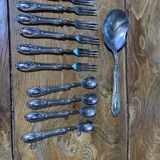 Dessert cutlery service consisting of 11 pieces hallmark 800 worked old and collector