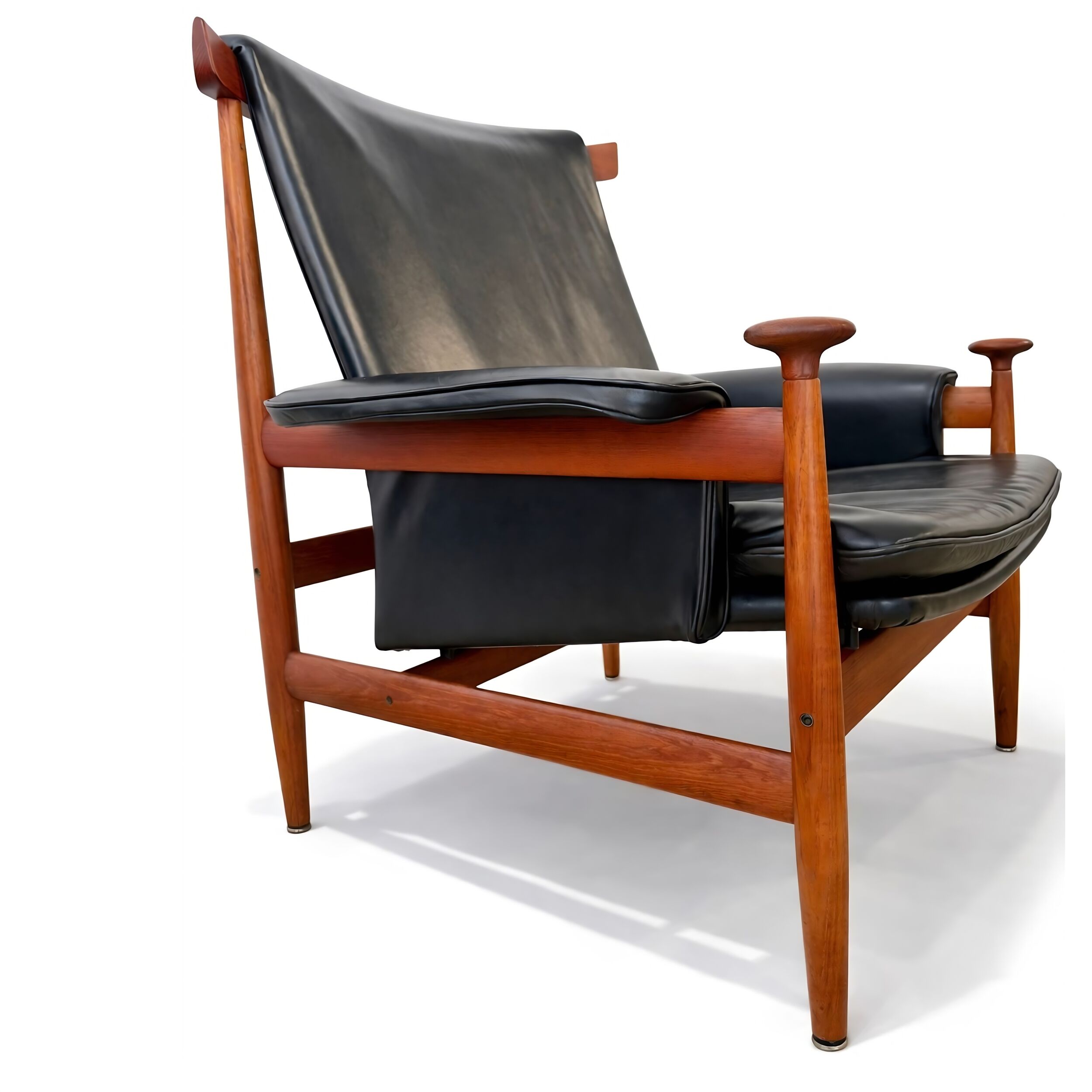 Bwana armchair in teak and leather by France and Son by Finn Juhl