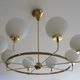 Suspension XXL Vintage Italy, 50s, Brass and Glass