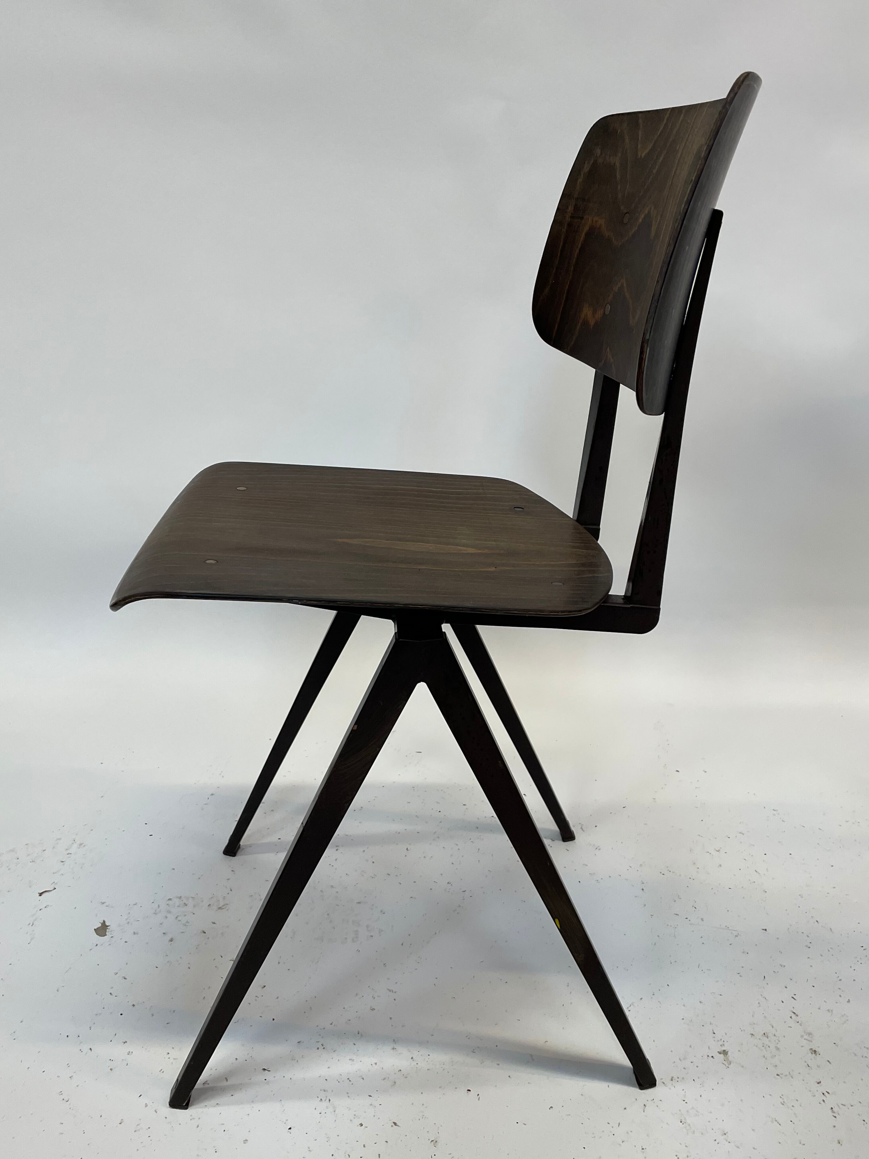 Lot de 4 chaises d’école vintage Galvanitas S16 Pays-Bas