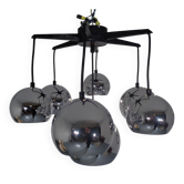Space Age chrome-plated ceiling lamp, 1960s