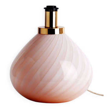 Grande lampe en verre de Murano rose