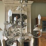Lustre 3 branches en fer patiné