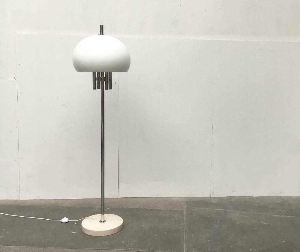 Italian space-style floor lamp from the 1960s with a stone base.