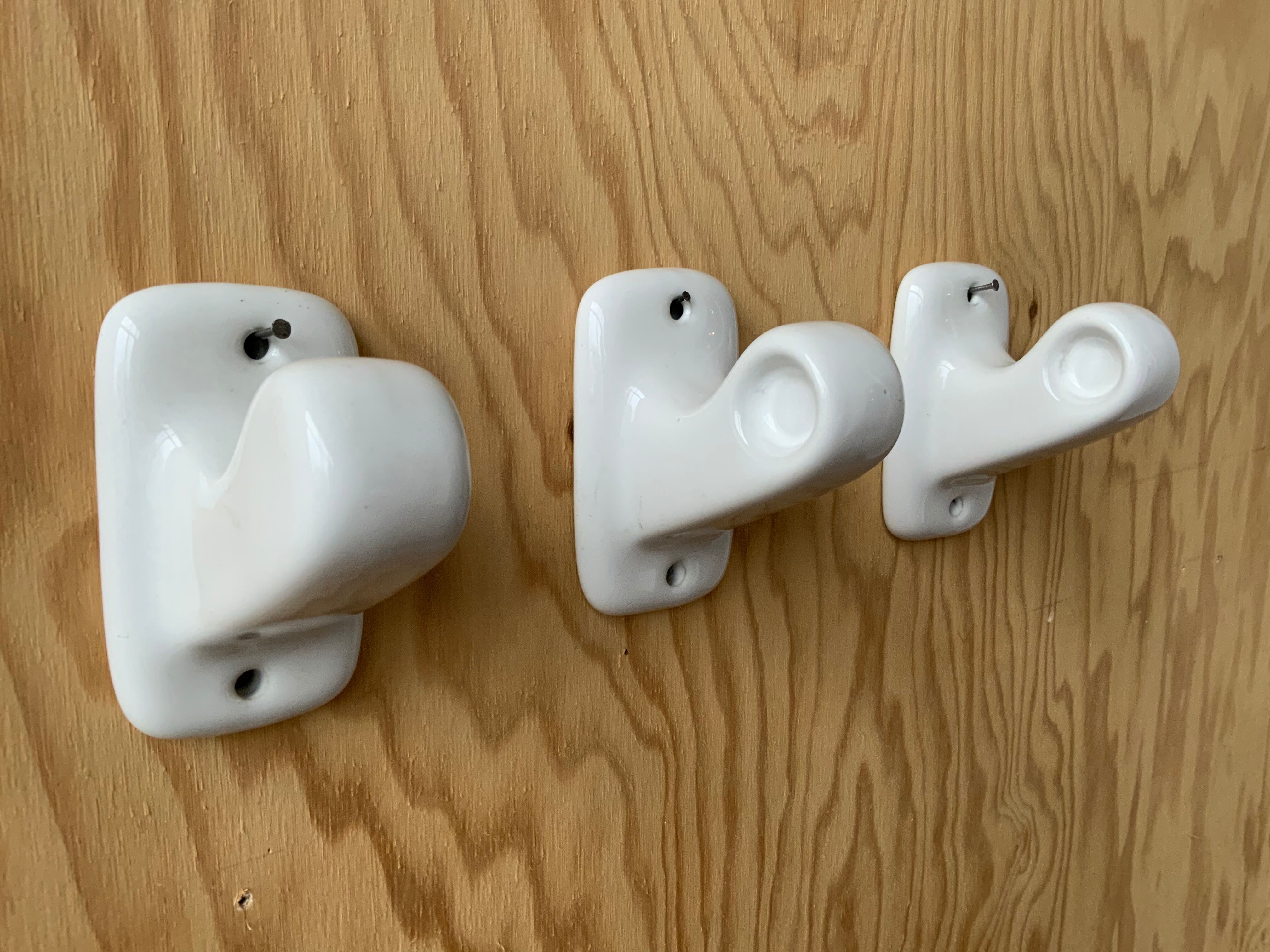 Vintage ceramic hooks