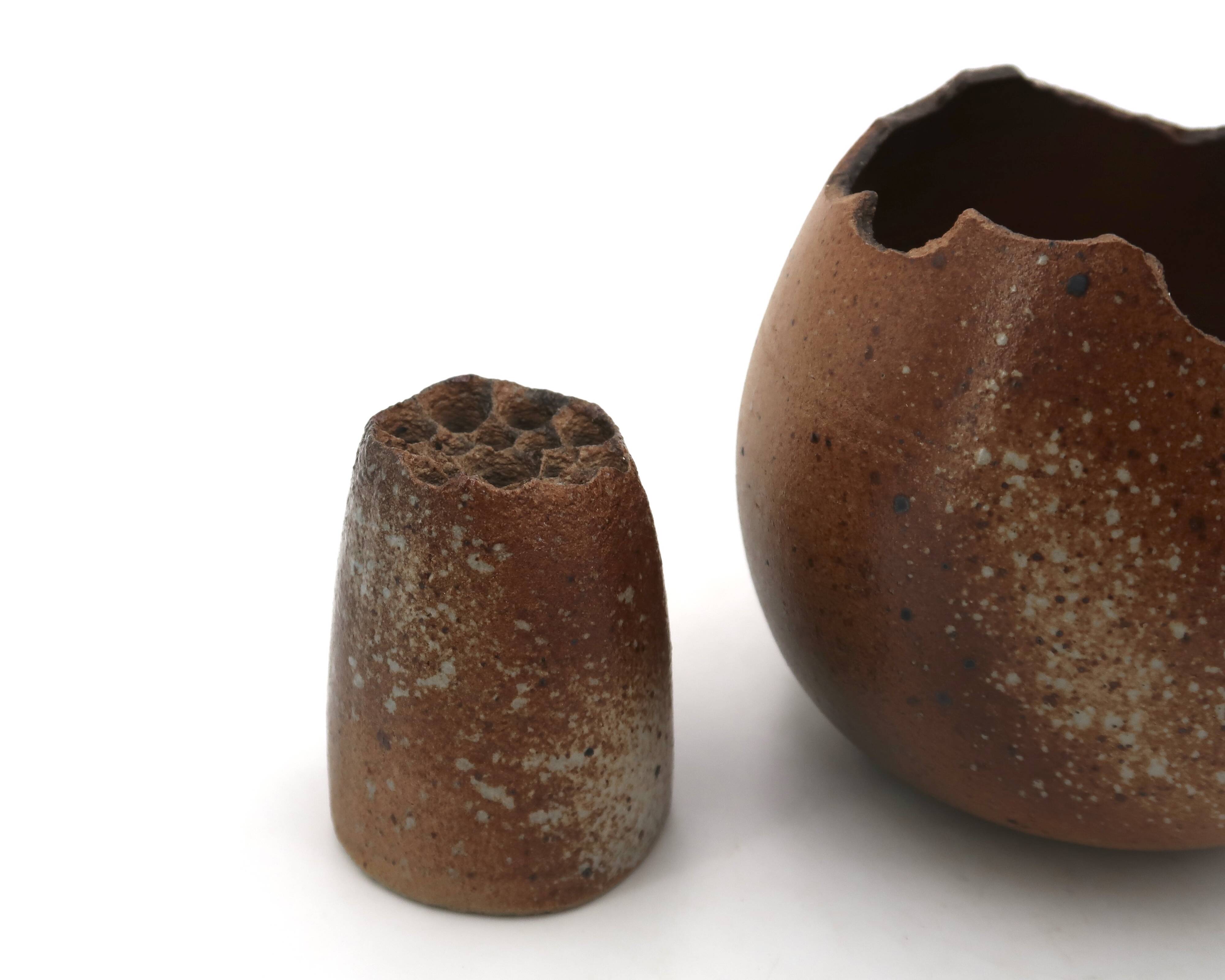 Flower vase signed in stoneware, 1960s.