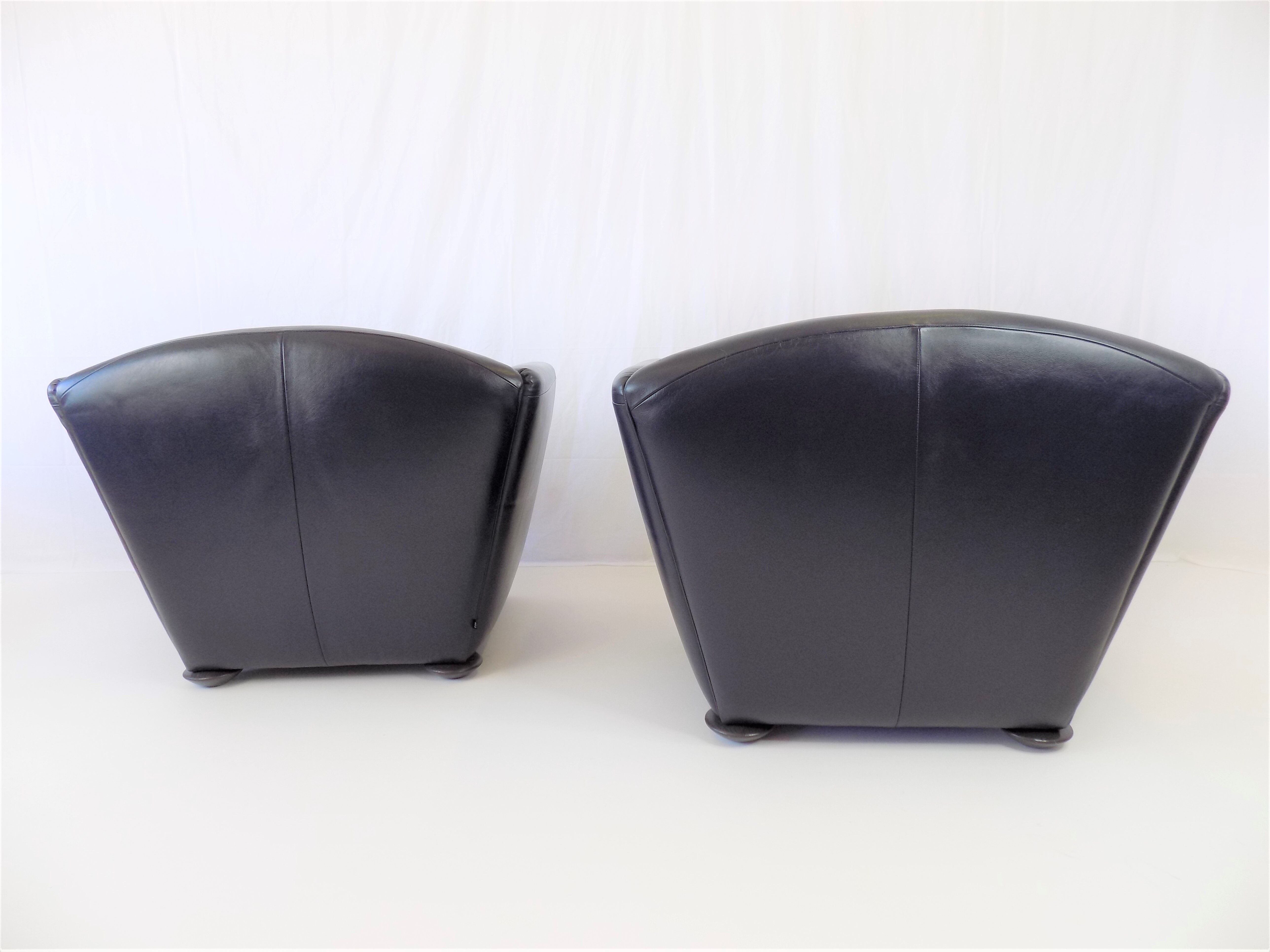 Cor zelda set of 2 leather armchairs by peter maly