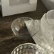 Small vintage glass bowl with a cube pattern.
